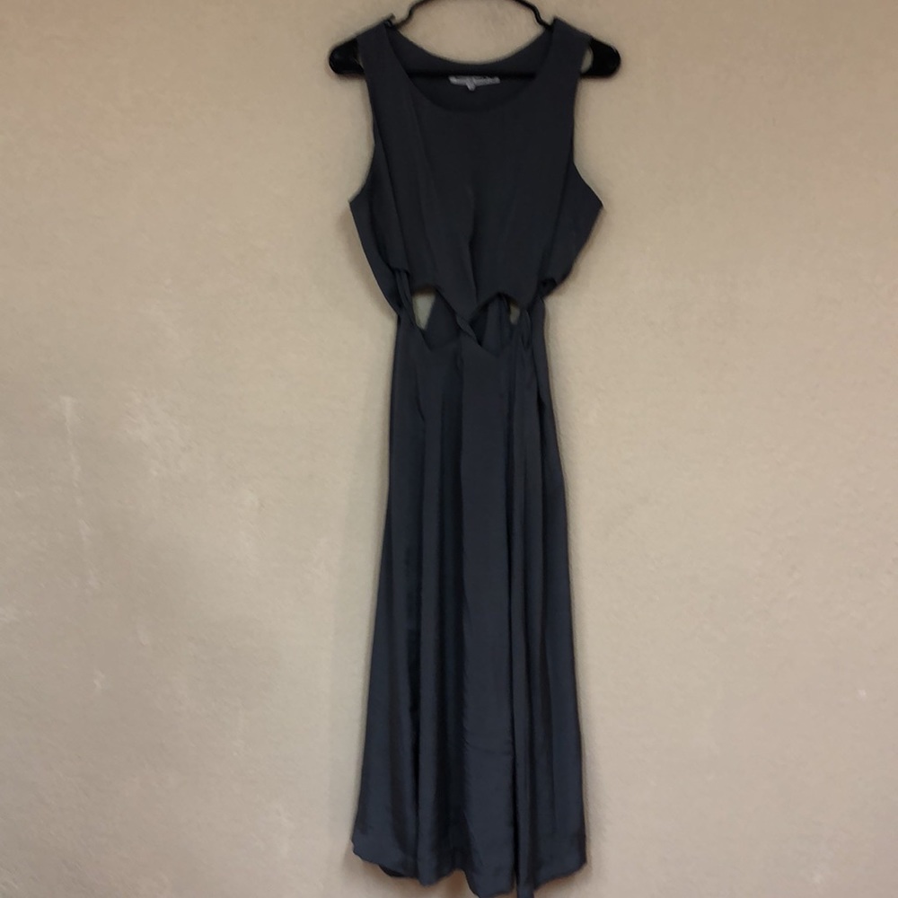 Treasure by Samantha Pleet womans Grey cut out waist maxi dress FLAWED  Large - Picture 3 of 14